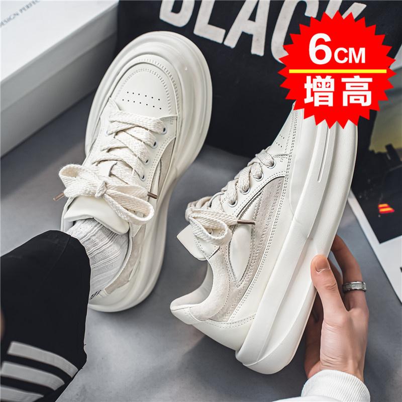 Canvas shoes autumn and winter breathable niche big head shoes heightening casual board shoes platform sports trendy shoes