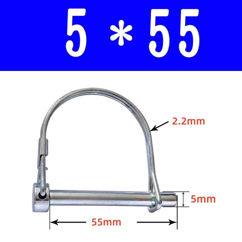 10Pcs Wire Lock Pin, Carbon Steel Shaft Locking Pin, Round Loop Wire Lock Pin For Track Farm Lawn(5 * 50)
