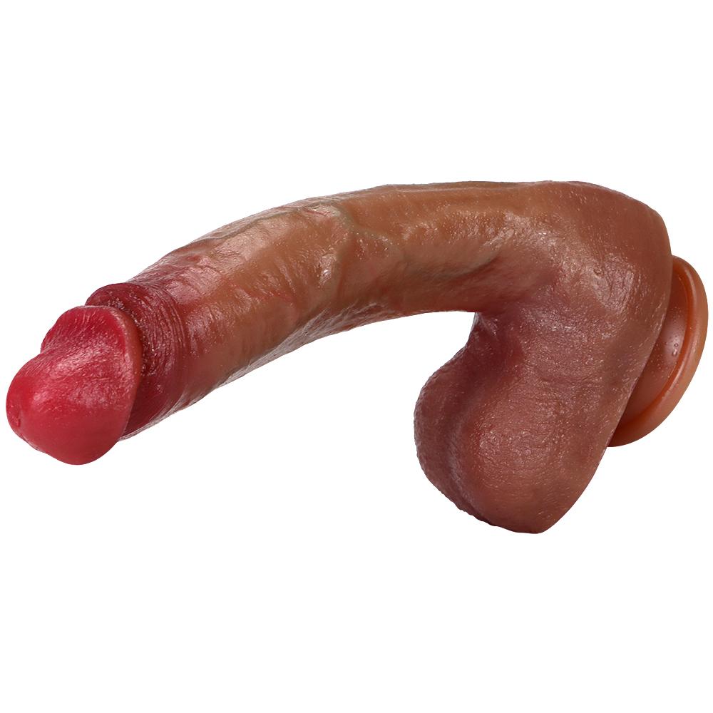 26cm Women's Masturbator Dildo with Sucker Super Soft Silicone Sex Toys Realistic Penis Anal Plug
