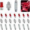 24PCS LED Interior Lights, Interior Dome Light Set T10 31 Mm 42 Mm Replaceme Red