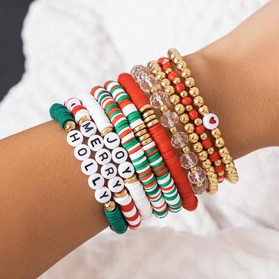 Christmas New Letter Contrasting Color Quantity Set, Creative Elk Gift Letter Crystal Jewelry
