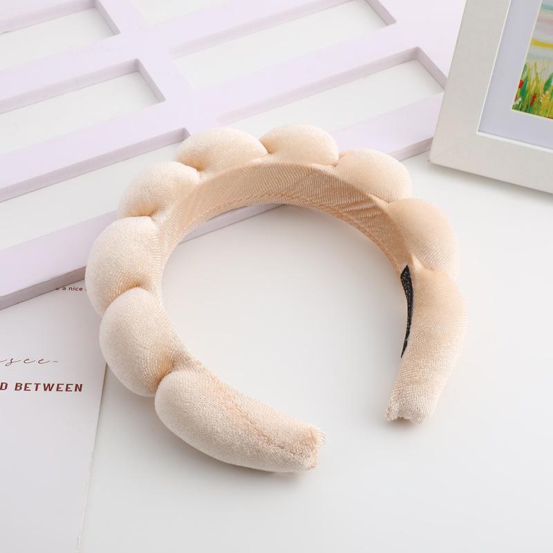 Retro Puffy Hair Band Sponge Headbands for Women Velvet Cloth Padded Girls Makeup Hairband Beauty Fashion Hairband Accessories