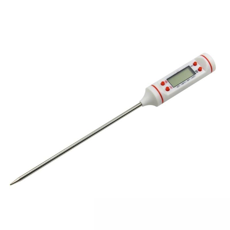 

Food thermometer, barbecue thermometer, milk barbecue baking, plug-in digital thermometer, electronic stainless steel probe digital display white