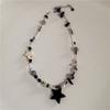 Kpop Fashion Star Pentagram Pendant Y2K Beaded Choker Necklace For Women Men Aesthetic Jewelry Punk Hip Hop Grunge Accessories