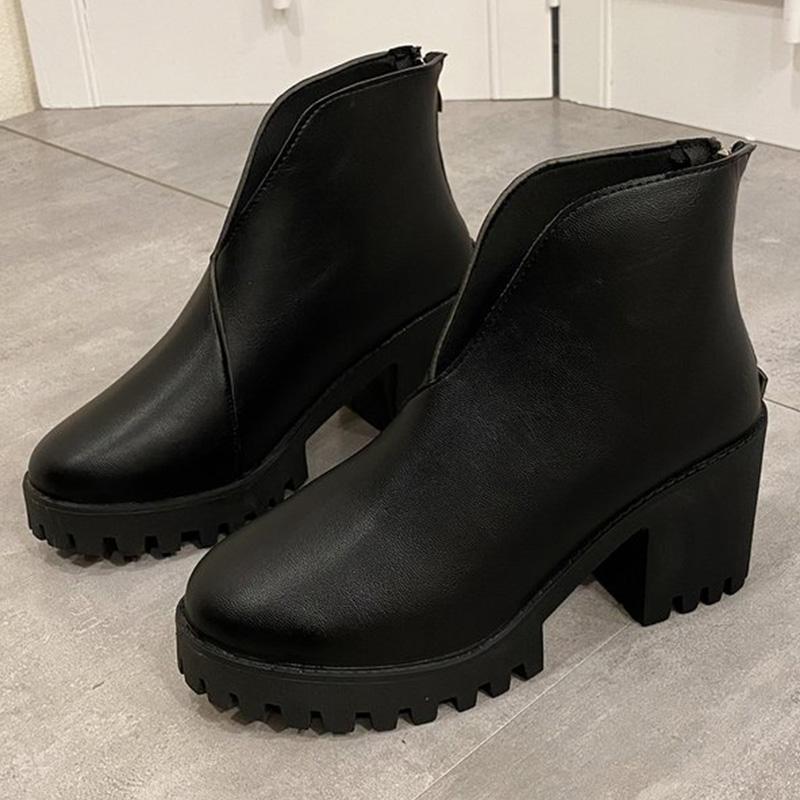 

Модные Элегантные Черные Ботинки на Платформе Современные Женские Осенне-Зимние Ботильоны из Искусственной ПУ Кожи Женские Большого Размера 35-43 Мягкая Стелька Botas Lady 43 чёрный