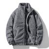 Winter Fashion Casual Parkas Men Stand Collar Solid Color Outerwear Corduroy Thicken Warm Jacket Padded Jacket