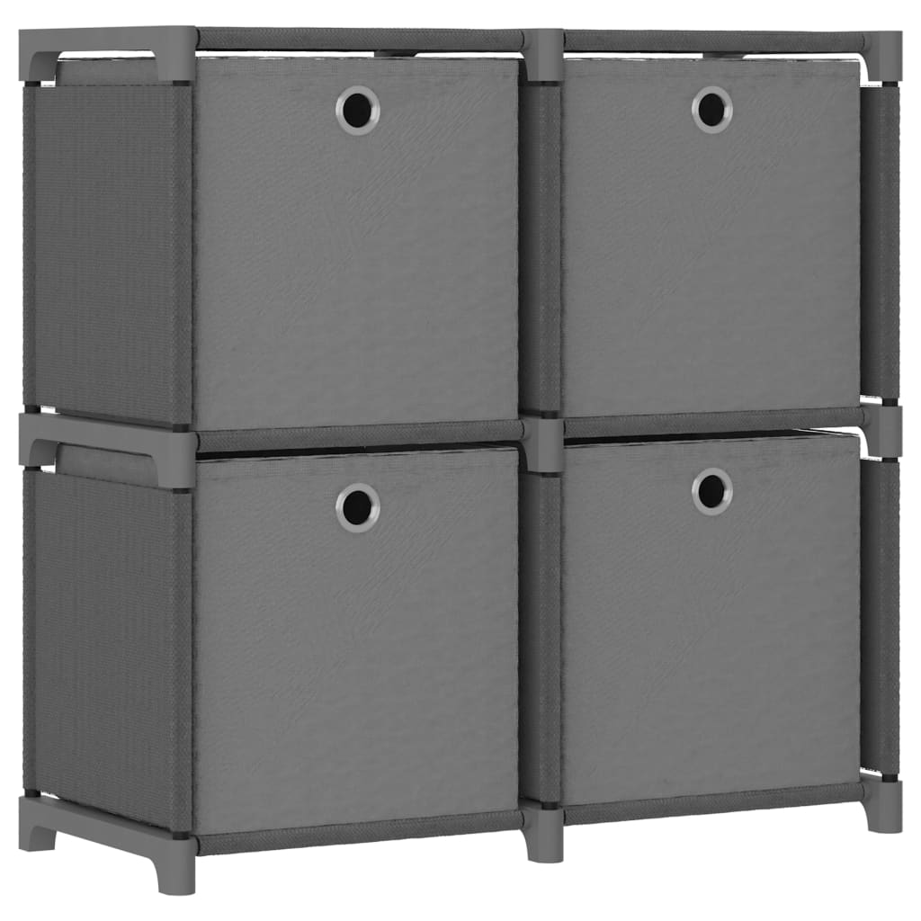 LifeXL 4 bin shelf with boxes gray fabric 69x30x72.5 cm uygun fiyatlı