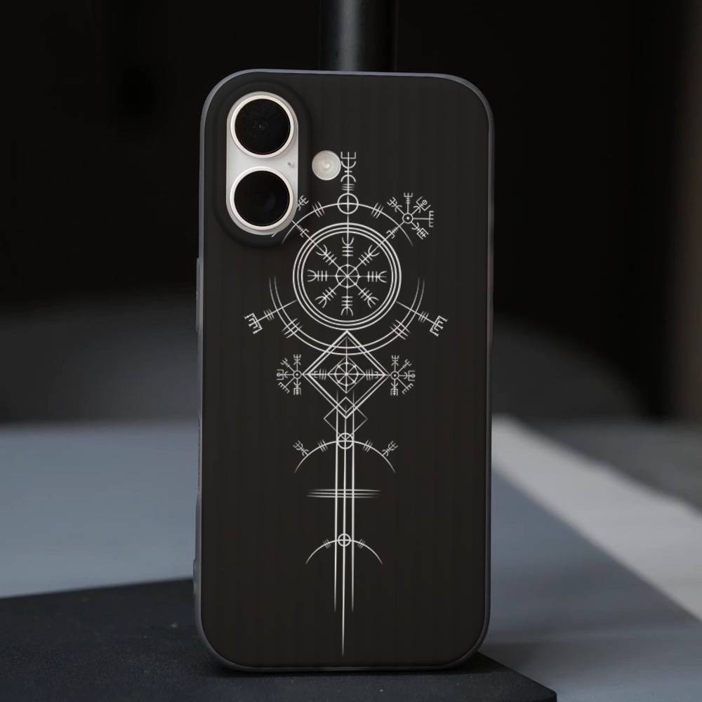 V-Viking Logo V-Vegvisir Luxury Phone Case For IPhone 17 Air 16 15 14 13 12 11 Pro Max Pro Plus Ripple Shockproof