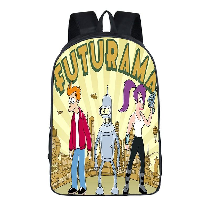 Futurama Primary And Secondary School School Bag Large Capacity Multi-Layer Multifunctional Backpack Outdoor Travel Backpack