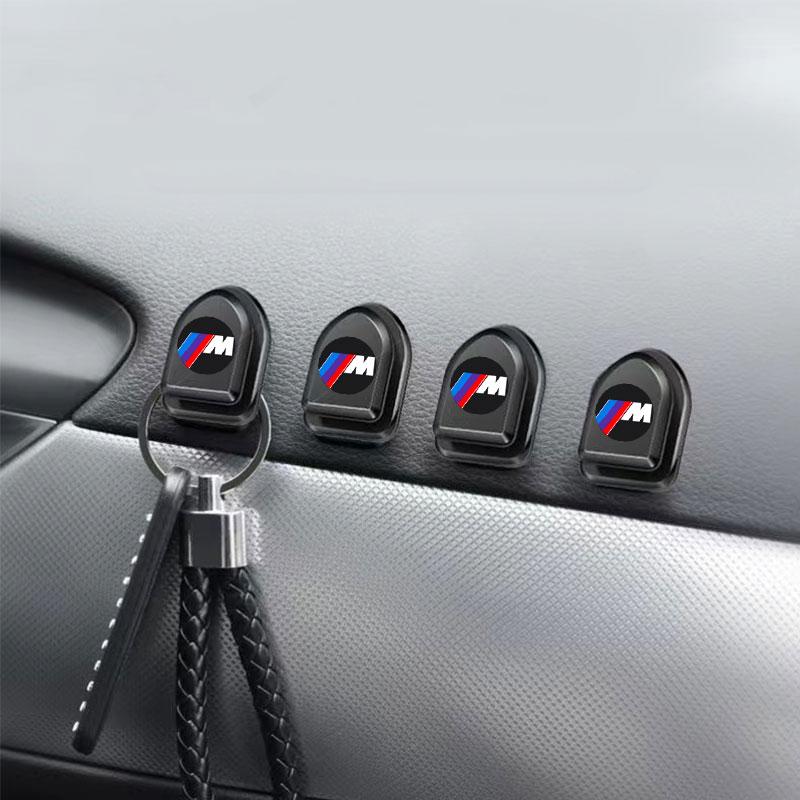 M LOGO Car Hooks Black Self Adhesive Invisible Hooks Interior Storage Holder for Bmw M3 M4 M5 M6 F20 F30 G20 F31 F34 F10 G30 F11 X3 X4 I3 1 3 5 Series