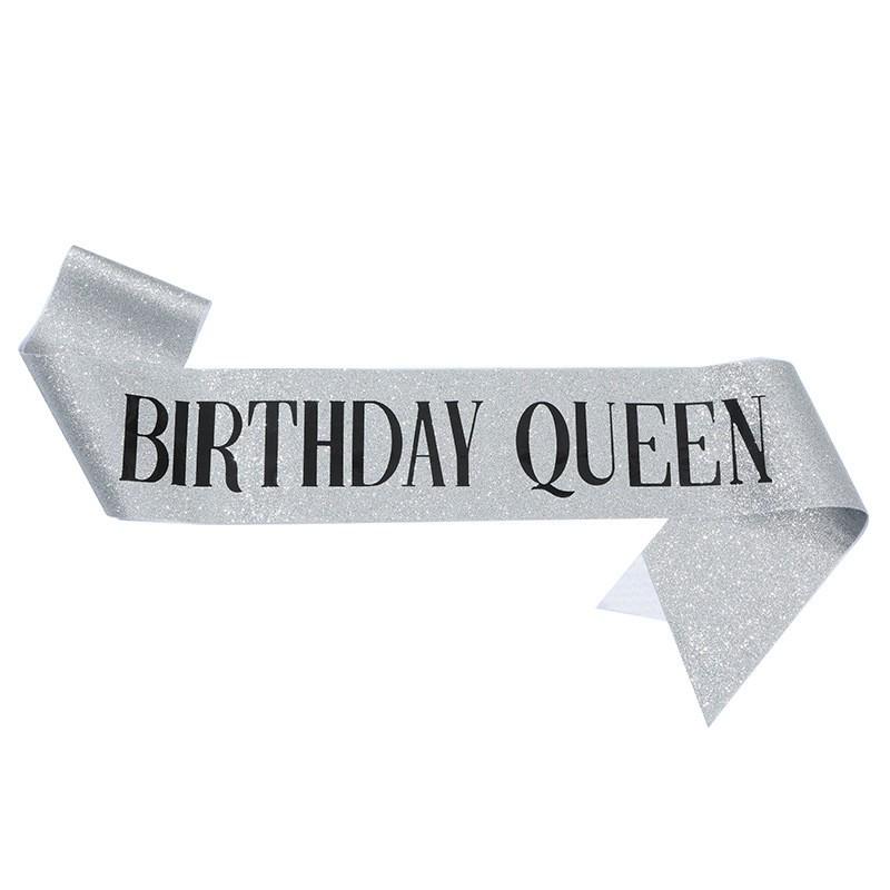 European & American Glitter Princess Birthday Sash for Girls