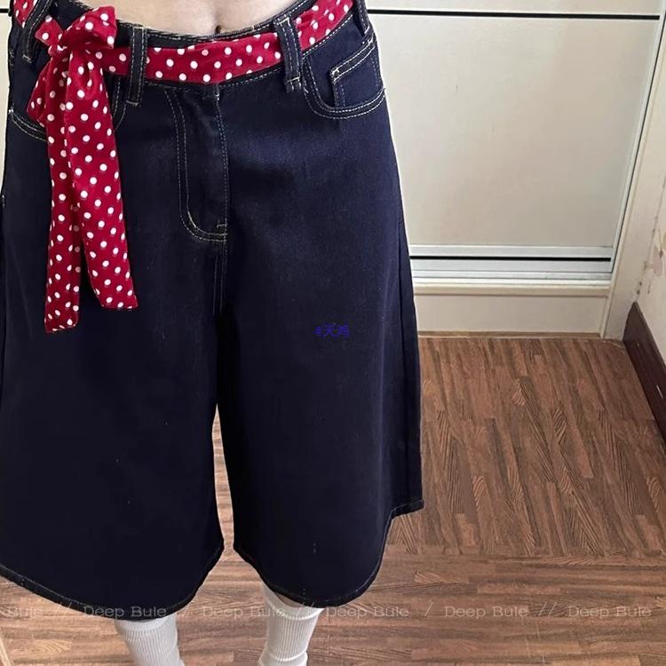 Retro Red Polka Dot Silk Scarf Belt - Korean Style Thin Waistband for Women