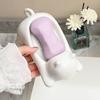 Cute Cat Drain Soap Holder Container Smooth Plastic Toilet Soap Dish Case Tray Bathroom Accessories Washroom Tools Home Decor