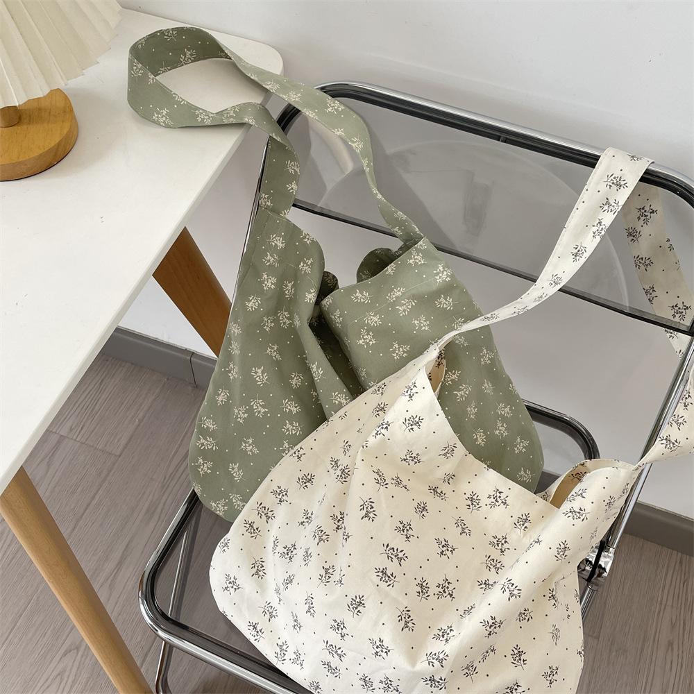 43 gebrochene Blume Canvas-Tasche Damen Frühling und Sommer neu lässig eine mit Umhängetasche große Kapazität Schultertasche