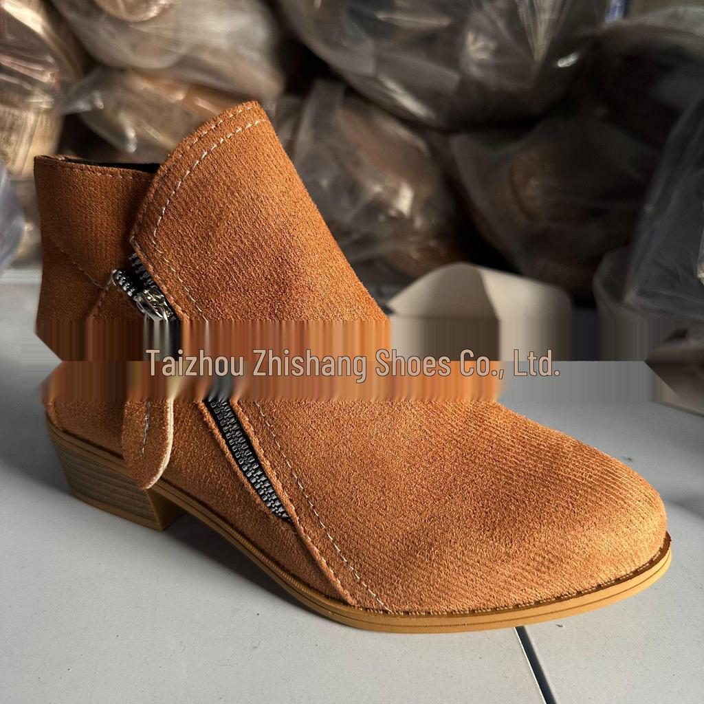 Plus Size Suede Women's Ankle Boots - Autumn/Winter 2021, European & American Style
