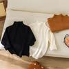 Girls' Korean Style Solid Color Knit Sweater - Simple Round Neck Autumn/Winter Children's Clothing