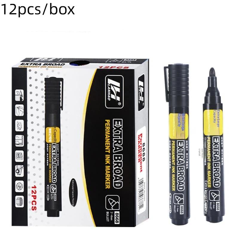 Hot Sale 12pcs Large-Capacity Marker,2-4mm Nib,Permanent Markers,Quick Drying,Logistics Marker Pen Courier Box Marker Pen