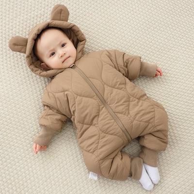 Quilted Cotton Jumpsuit: Thickened Newborn Romper for Autumn/Winter