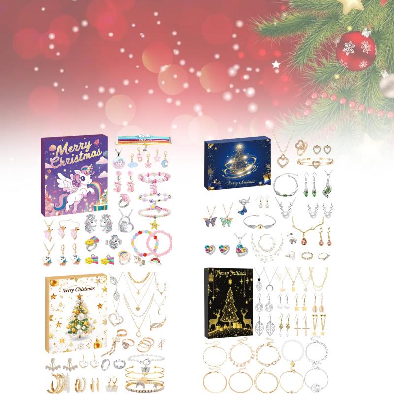 Festive Christmas Themed Earrings Gift Box With Heart And Geometric Designs For Women