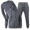 Loose Autumn/Winter Fleece Hoodie & Sweatpants Three-Piece Casual Sports Set