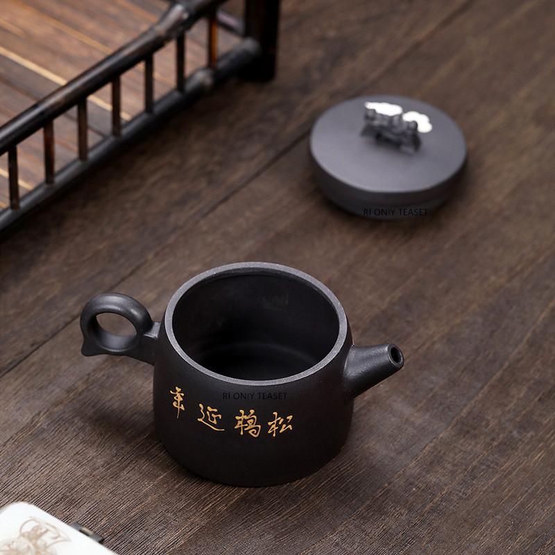 180ml Chinese Yixing Purple Clay Teapot Beauty Kettle Famous Handmade Flying Crane Pattern Tea Pot Zisha Tea Set Customized