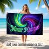 Neon Colorful Theme Soft Beach Towel Personalized Custom Name Text Towel Portable for Beach Pool Travel