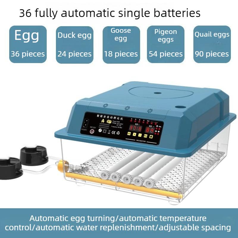 36-64 Eggs Fully Automatic Small Incubator Machine Hatching Chicken Duck Goose Incubator Eggs Intelligent Poultry Breed Hatcher