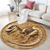 Dinosaur Fossil Relief Round Area Rug,Carpet Rug for Living Room Bedroom Sofa Playroom Decor,Non-slip Floor Mat