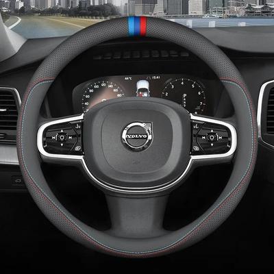 Pro Volvo XC60 XC40 XC90 S60 S90 V60 V90 EX30 EX90 EC40 Prodyšný Kožený Potah Volantu Ultra Tenký Protiskluzové Příslušenství