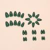 Fake Nail Dark Green Wearing Nail Patch Solid Color Fake Nail Almond Nail Patch Removable Nail Patch 30 Pieces