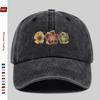 Pc Pcs Adjustable Trucker Baseball Cap for Men  Women  Vintage Washed Floral Print Sun Hat with Buckle Strap Lightweight Wa