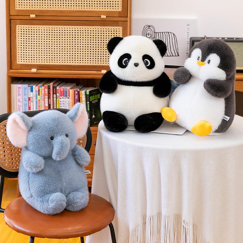 Cute Dundo Panda Plush Toy Cradle Machine for Pink Pig Doll Children's Sleeping Elephant Pillow