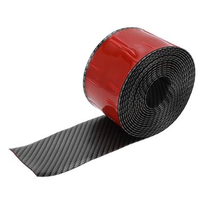 HOPESPANNER Universal 13ft x 2.76inch Protetor de Saia Lateral de Carro Ajustável Protetor de Borda Lateral PVC 1 Peça Padrão Fibra de Carbono Preto