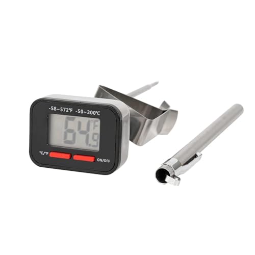 

watchget Drip Pot Thermometer, Coffee, Milk Foamer Thermometer, Kitchen Thermometer, Digital, Cooking Thermometer for Meat, Tempura, Bath, Milk, and M