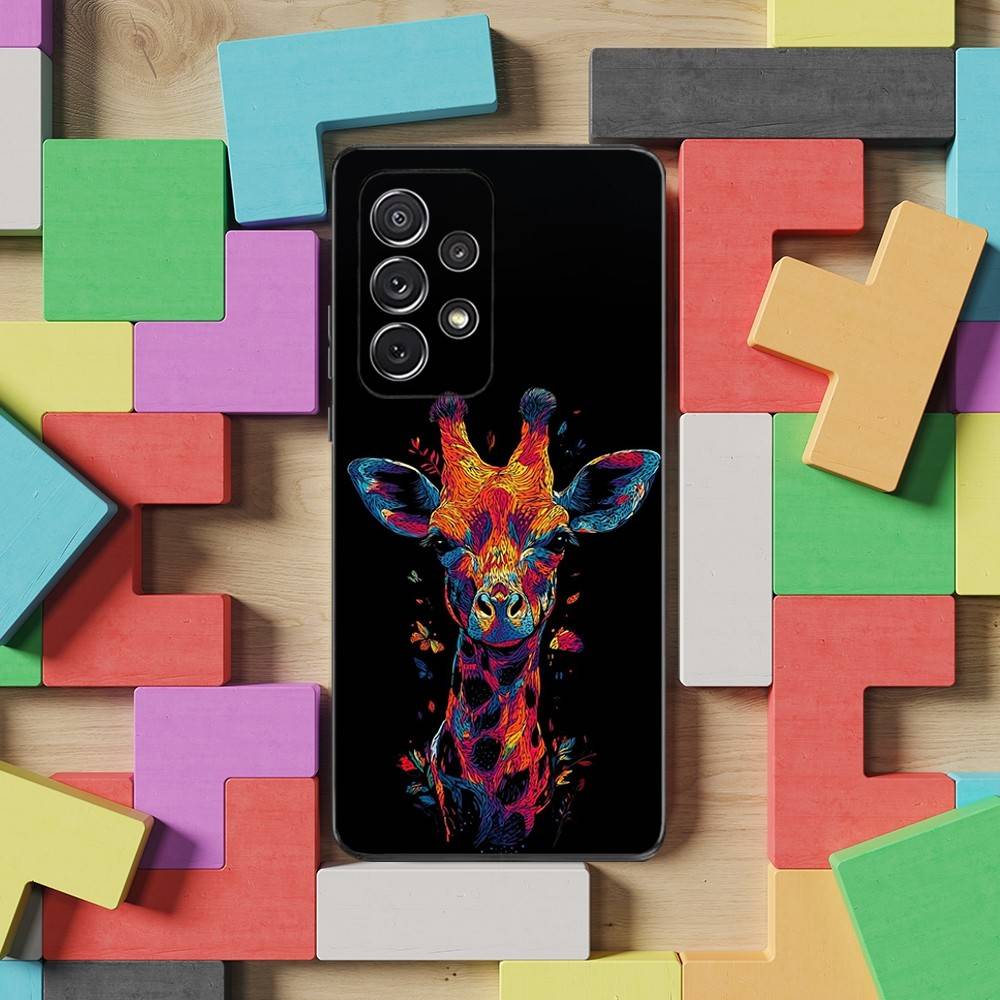 Colorful Art Animals Case For Samsung S23,S25,S20,S10,S9,S21,S24,S22,Ultra,FE,Plus,Lite,Soft Silicone Black