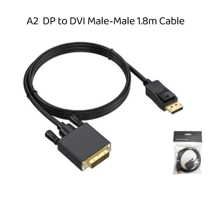 1Pcs 1.8 Meters Dp Male To Vga/Dvi Cable Male Converter Gold-Plated Connector 1080P For Computer Desktop Laptop Pc Monitor
