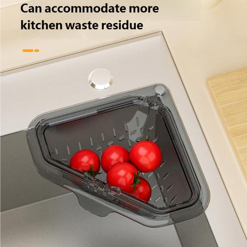 Compact Magnetic Triangle Drain Basket For Small Kitchens With Space Saving Design And For Vegetables Utensils