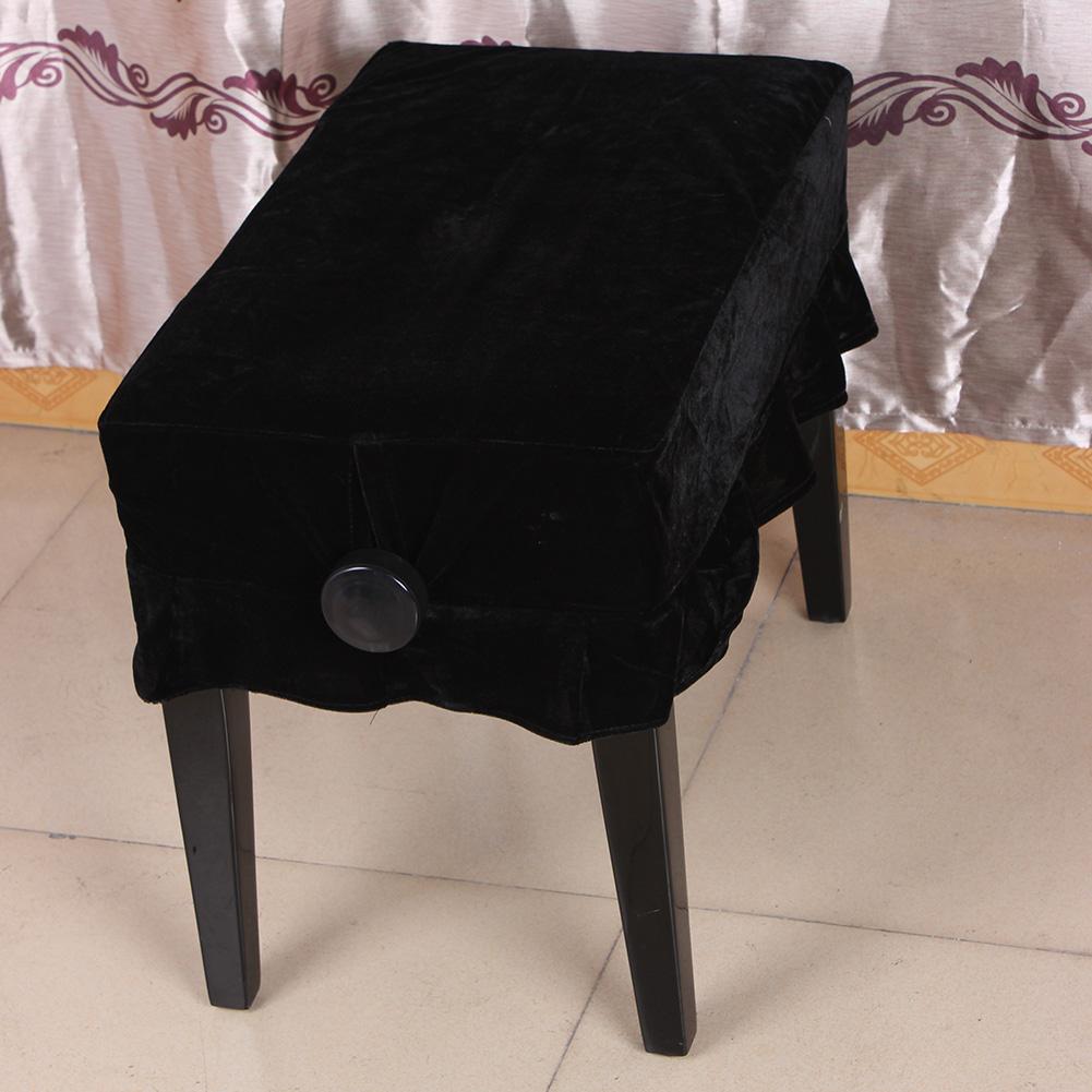 Pleuche Scaun Piano Taburet Husa Praf Instrumente Muzicale Accesorii Decorare(Negru)