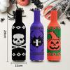 652F Halloween Wine Bottle Cover Pumpkin Skull Spiders Knitting Wine Bags Decoration