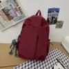 Backpack Korean Style Minimalist Solid Color Large Capacity Travel School Bag for Students Unisex Casual Daypack