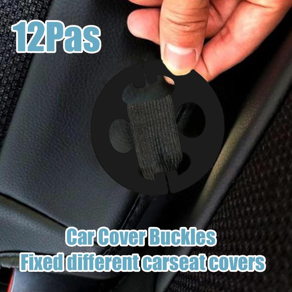 Car Seat Cover Clips Locking Clip for Car Seats 12Pcs Car Seat Covers Chucks and 12Pcs Metal Hooks Locking Clip Replacement
