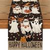 Halloween Table Runner Cute Ghost Pumpkin Black Cat Bat Dot Print Halloween Dinner Party Sideboard Dresser Home Decoration