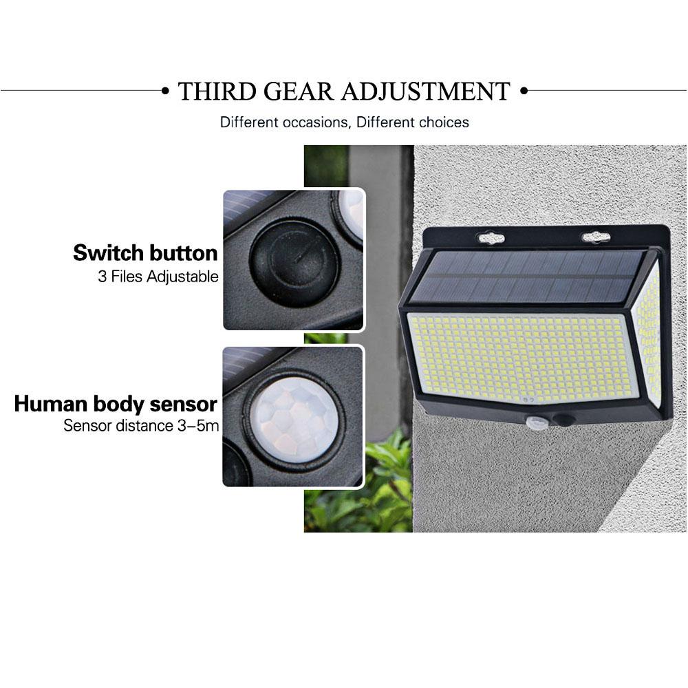 288LED Solar Light Outdoor Solar Lamp Outdoor Waterproof for Garden Decoration 3 Modes Powered Sunlight Wall Street Lights