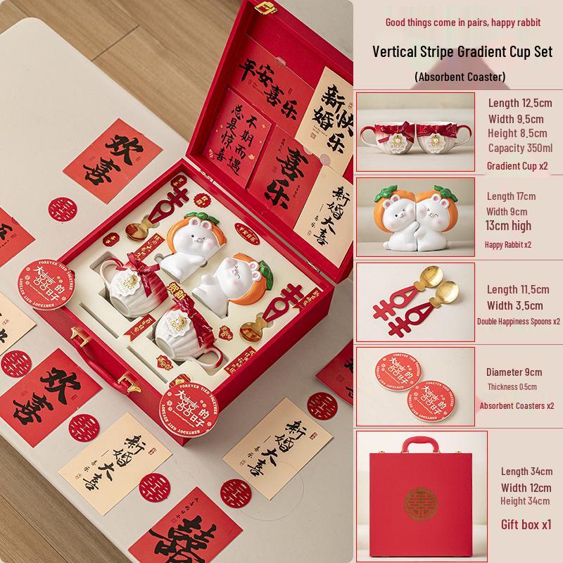 Wedding Gift Coffee Cup Set for Newlyweds or Best Friend Bride