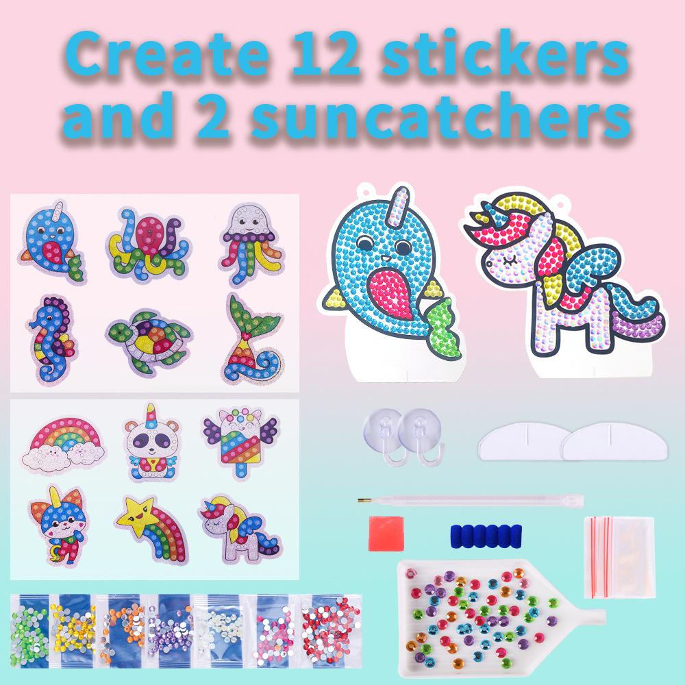 New 5D Laser Diamond Sticker, Diamond Painting Random Sticker, Children'S Cartoon Diy Crystal Diamond