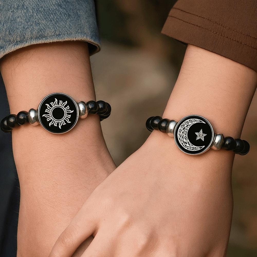 Svítící náramek Slunce Měsíc Řetízek na ruku Módní párové náramky Párové šperky Dárek