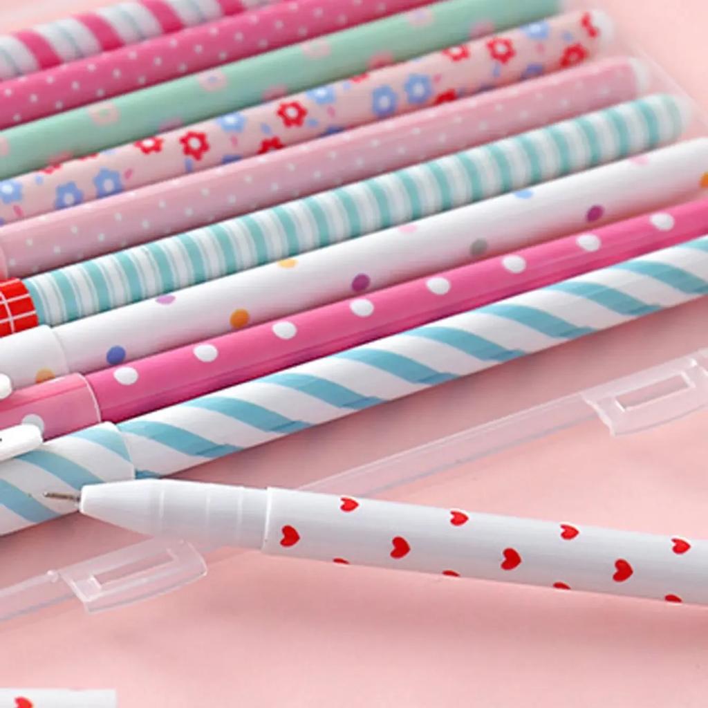 10 Pcs/Set Color Pen Flower Animal Starry Star Sweet Flora Colored Gel Pen 0.38mm Cute Pens for School Stationary