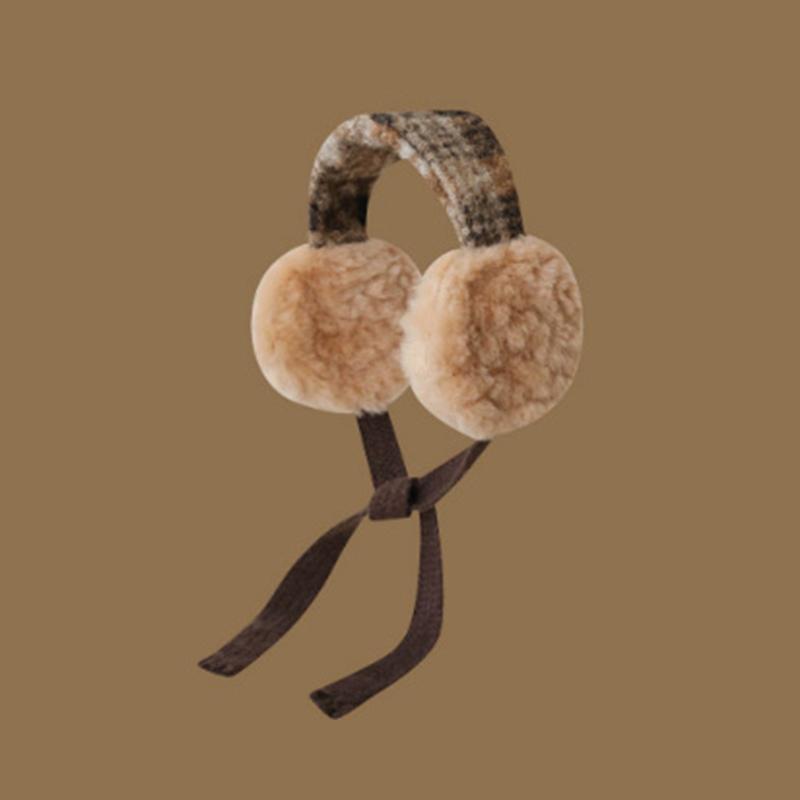 Fashion Cute Rolled Plush Earmuffs For Women New Winter Style For Outdoor Cold Protection Thickened Warm Earmuffs With Straps