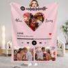 Valentine's Day Personalized Flannel Blanket With Your Photos for Boyfriend Girlfriend Wife Husband Couple Anniversary Gifts