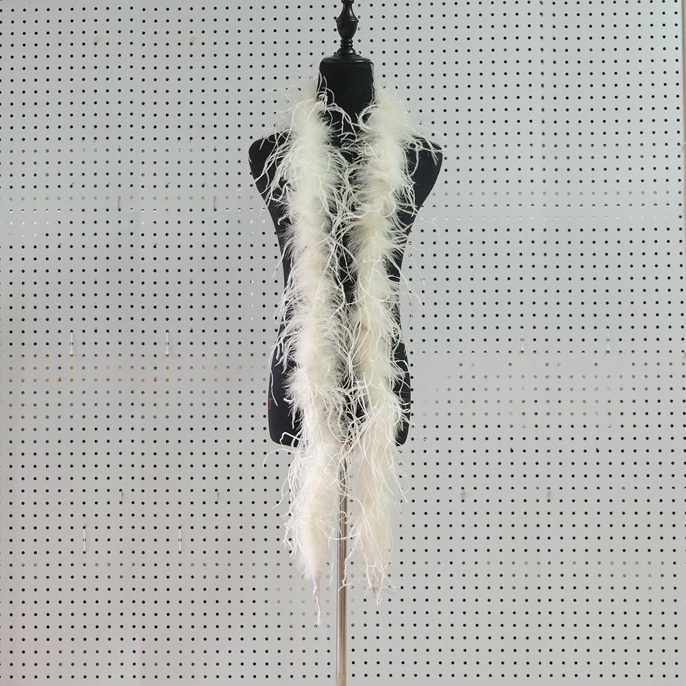 2 Metes Fluffy Ostrich Feather Boa Trim for Party Shawl Craft Ostrich Feathers Boa Wedding Dress Decoration Scarf 5/10/15/25ply